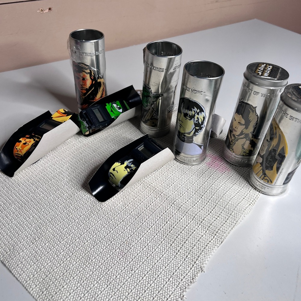 Vintage 2005 Star Wars Burger King Watch Lot Complete the Saga Tins
